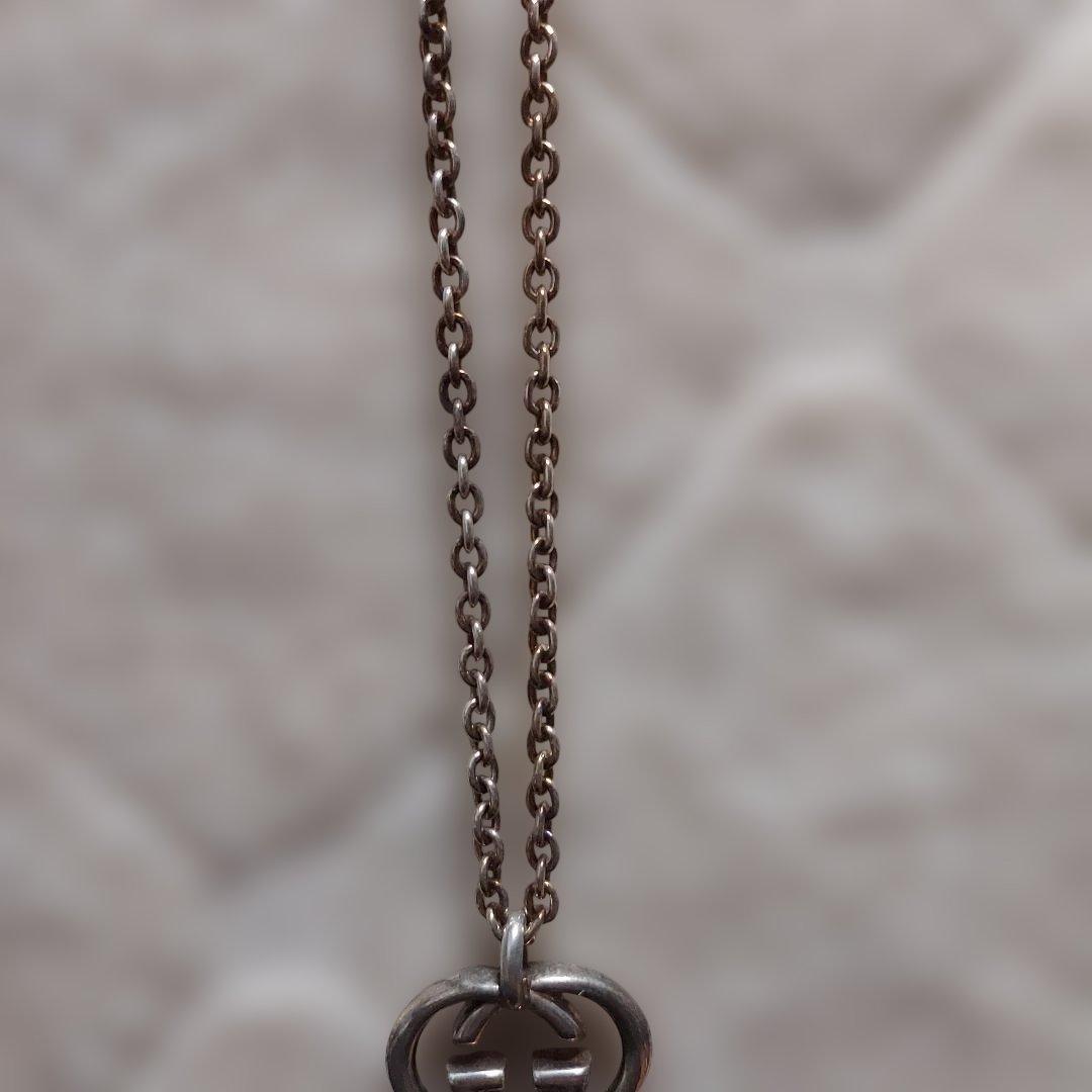 GUCCI ダブルGロゴ ネックレス シルバー　箱つき