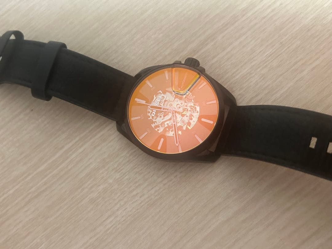 DIESEL DZ1967 自動巻き時計 オレンジ/ブラック