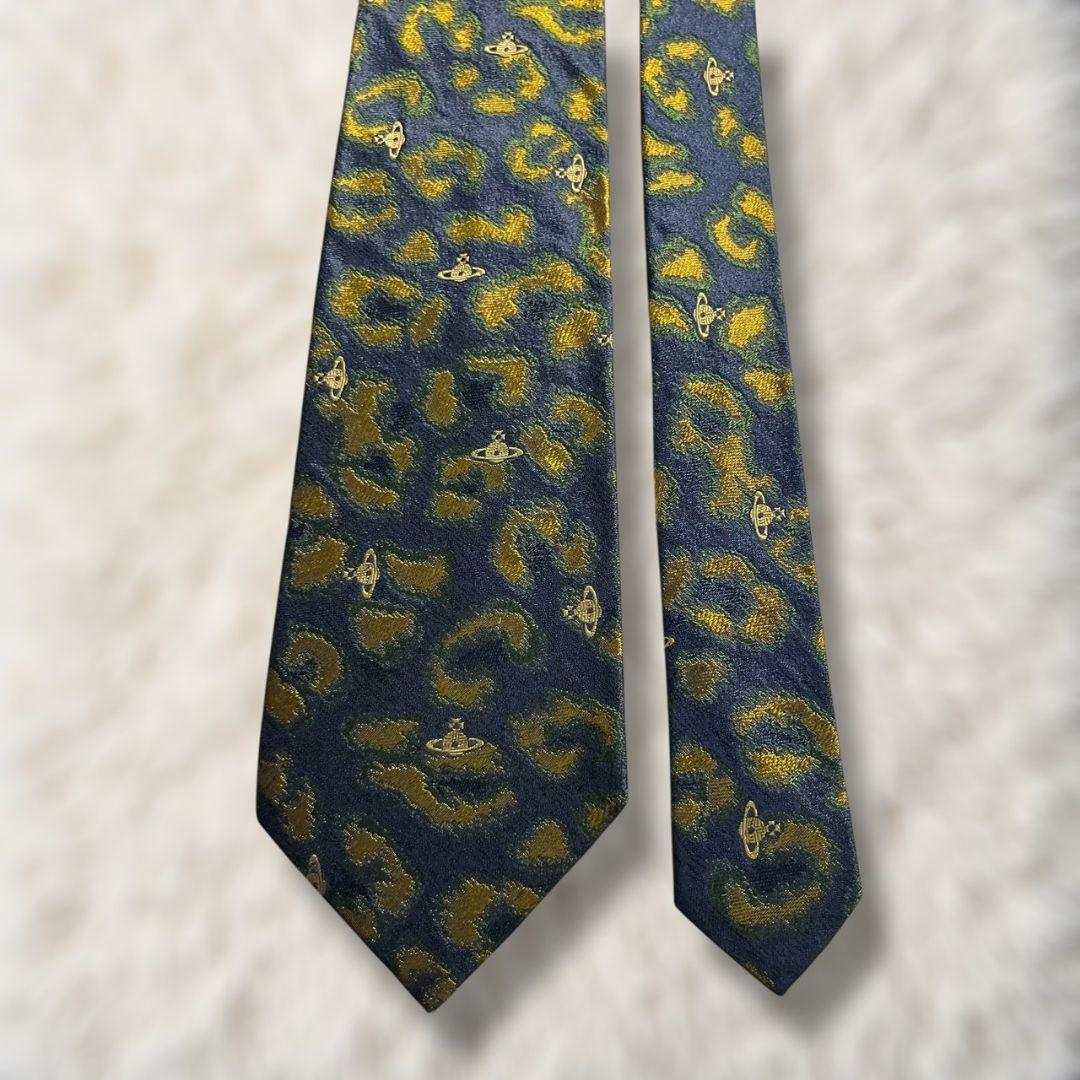 【極美品✨】ヴィヴィアンウエストウッドマン 総柄 オーブ柄 濃紺緑黄 ジャガード