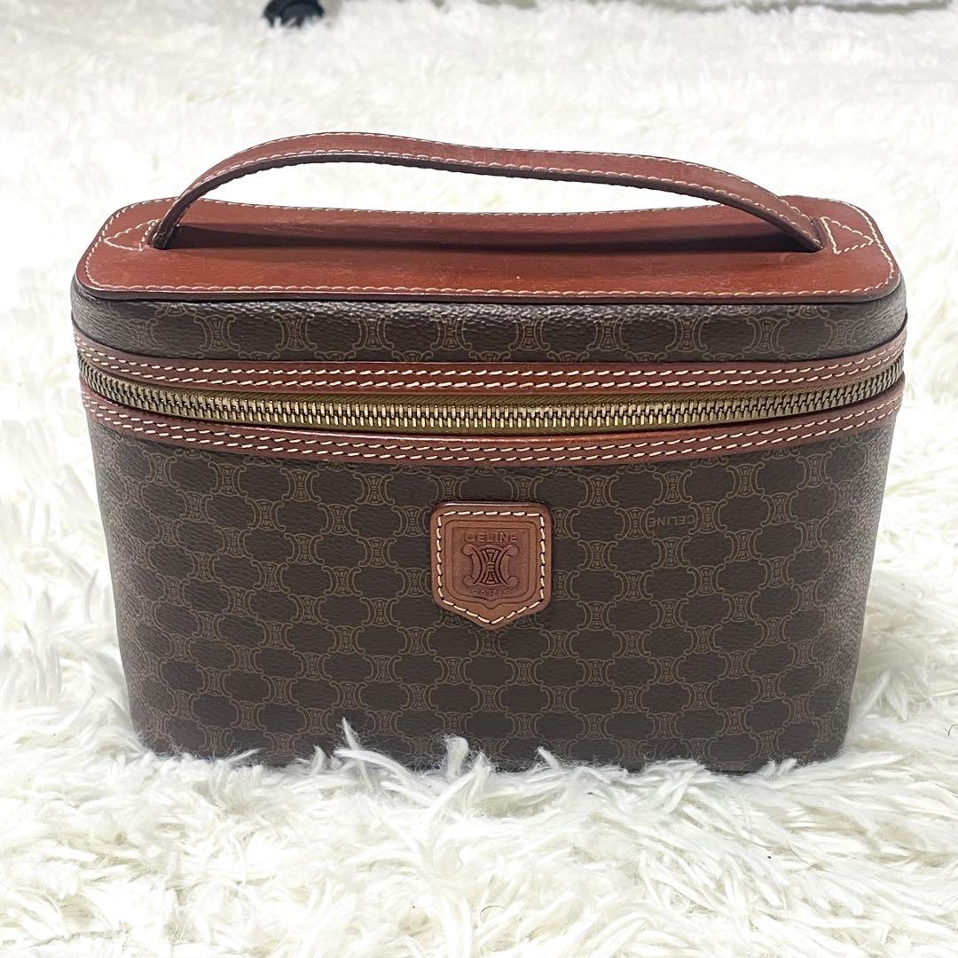 美品　CELINE セリーヌ バニティバッグ PVC マカダム柄 ヴィンテージ