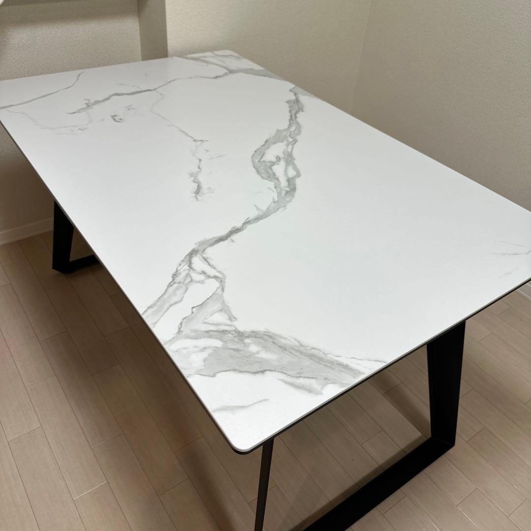 セラミックテーブル　ホワイト　135×85 72