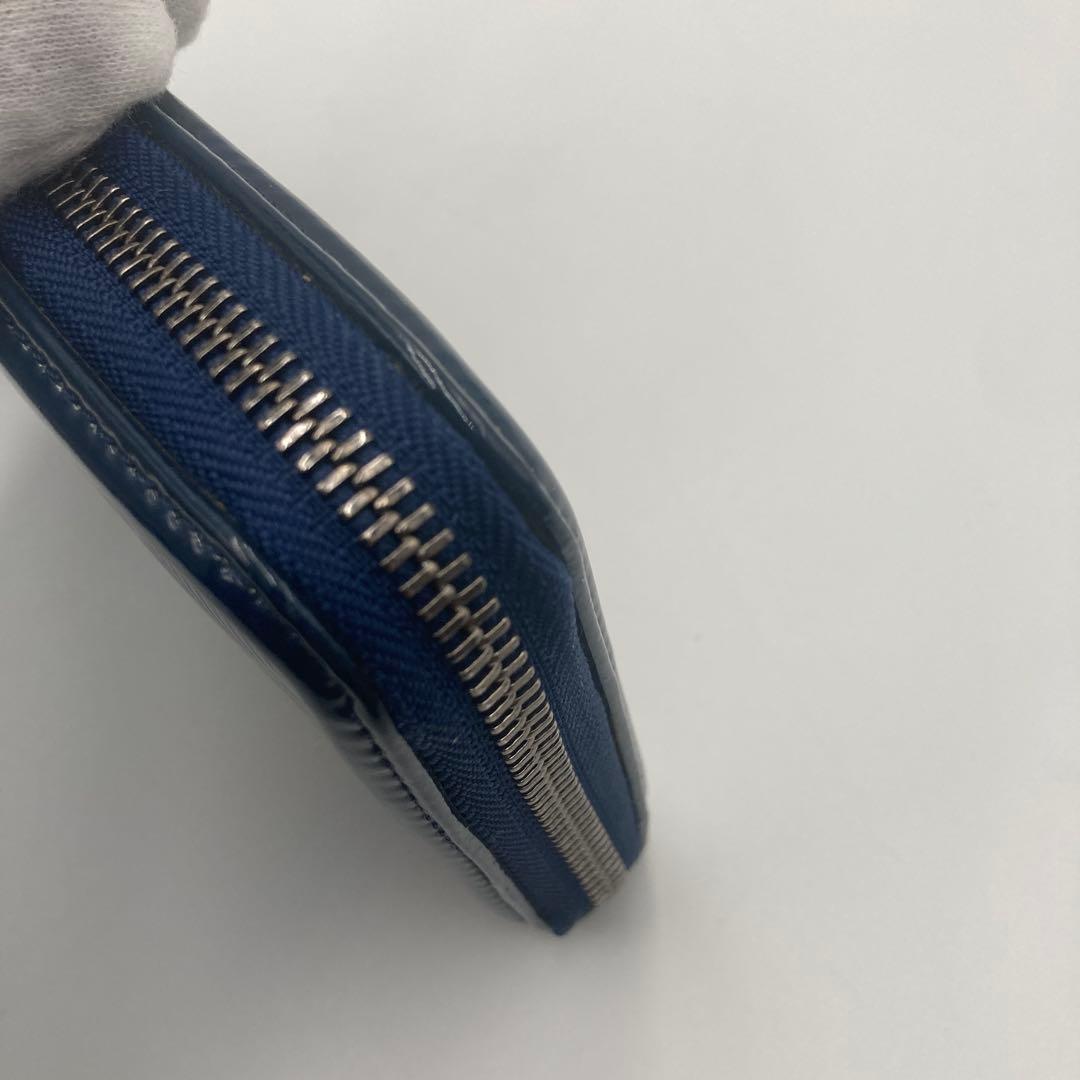 ✨極美品✨ バーバリー ラウンドジップ 長財布 レザー ネイビー チェック柄