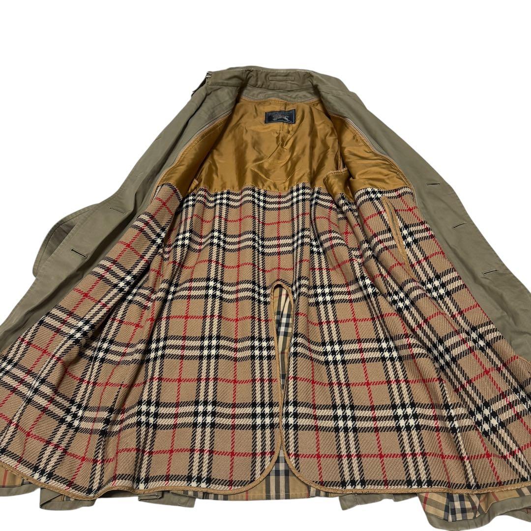 バーバリーズ　トレンチコート　ベルト　玉虫色　ノバチェック　ライナー付き　M