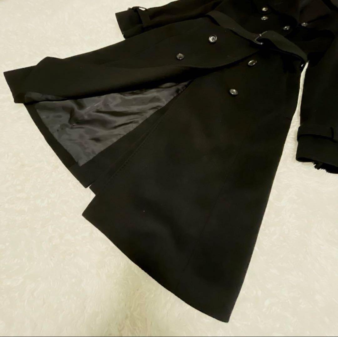 【美品 】アナイ カシミヤ ダブルチェスター ロングコート ベルト付きS 黒