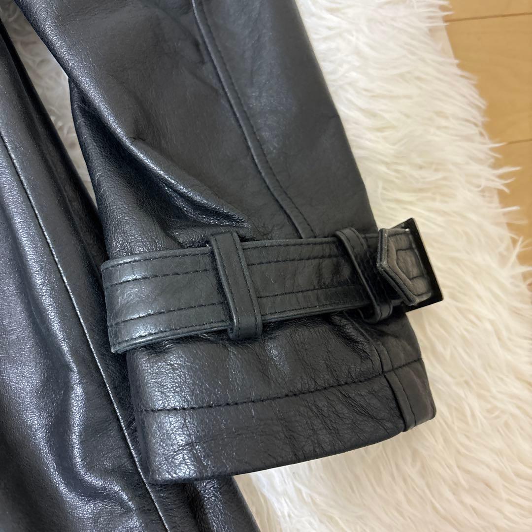 TORNADO MART 本革 レザーロングコート ベルト付き　希少モデル M