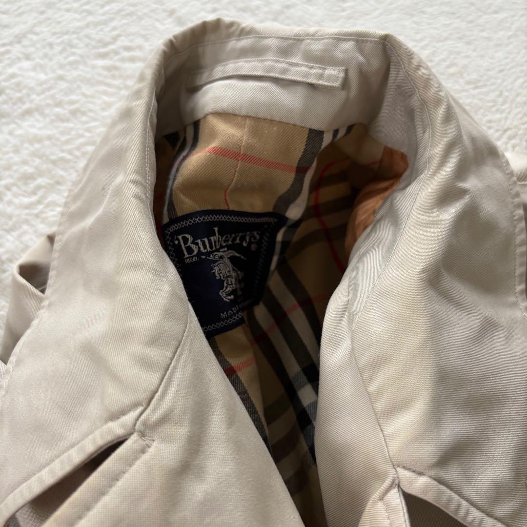 バーバリーズ　ステンカラーコート　ノバチェック　ベージュ　着用感XL