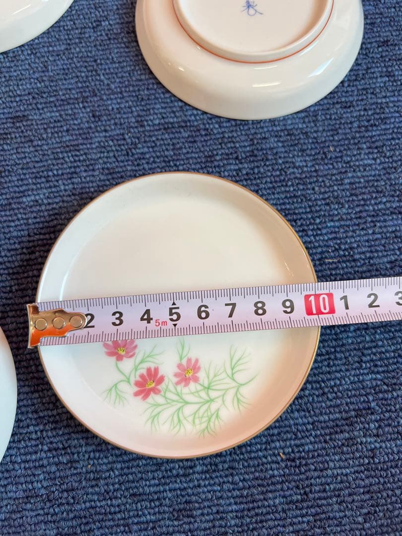 1402 深川製磁　金彩草花　小皿　5客　未使用