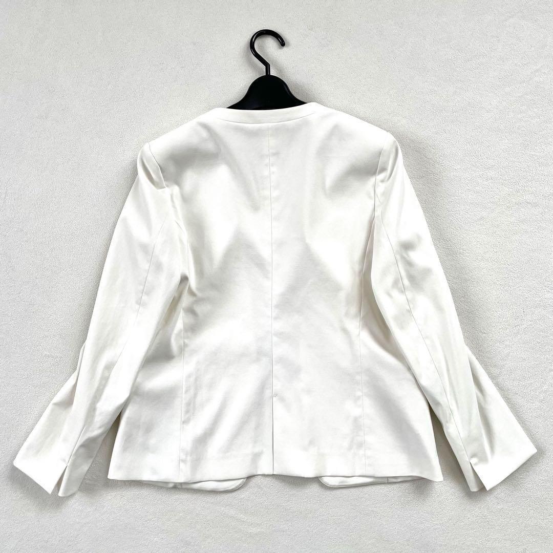 極美品✨プラステ ノーカラー リネン パンツスーツ セットアップ M ホワイト