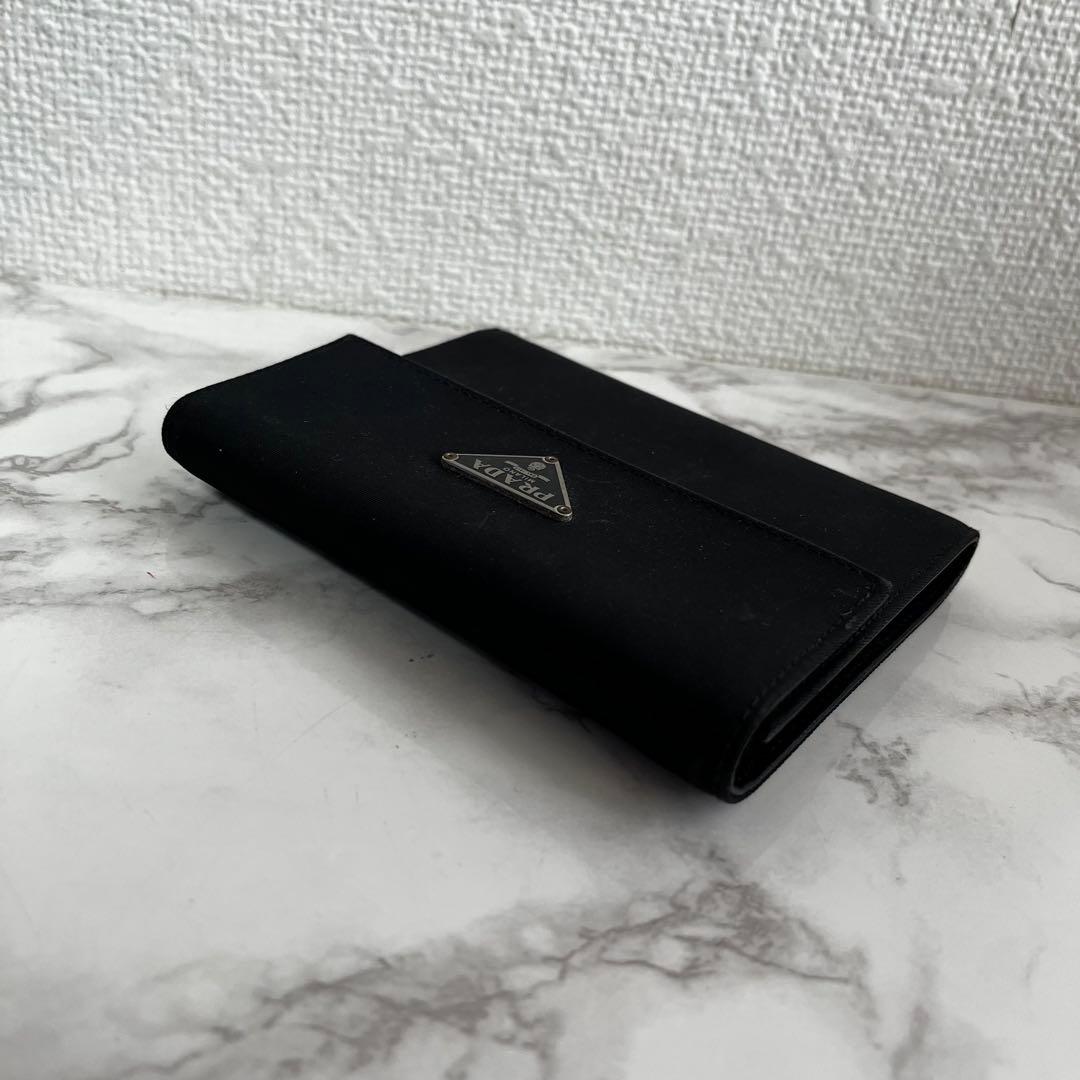 美品 PRADA プラダ テスート サフィアーノ レザー ミニ財布 三つ折り財布