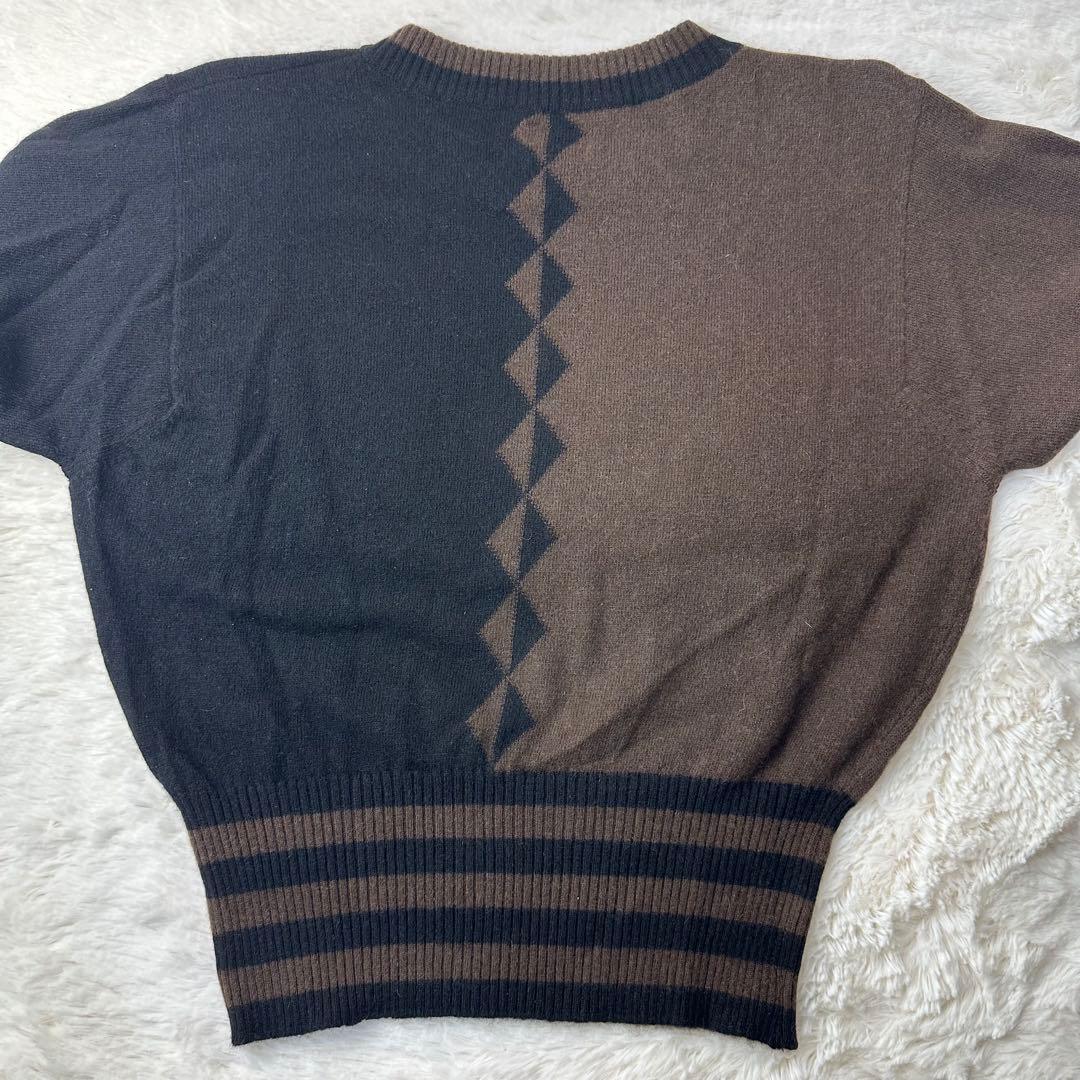 極美品 CHANEL VINTAGE カシミヤ100% バイカラー ニット ココ