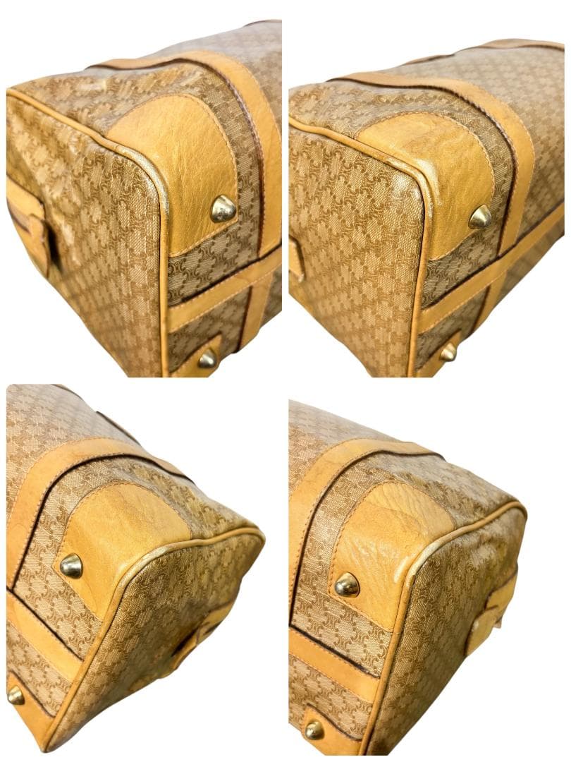 CELINE セリーヌ マカダム　レザー　ボストンバッグ　オールドセリーヌ