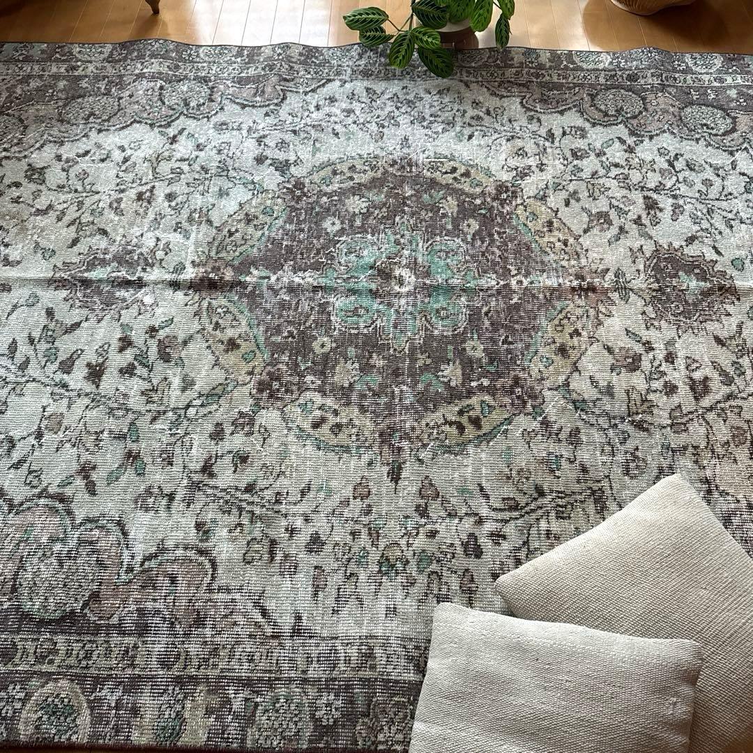 超大判163×263メダリオン　王道ボタニカル　トルコヴィンテージラグ