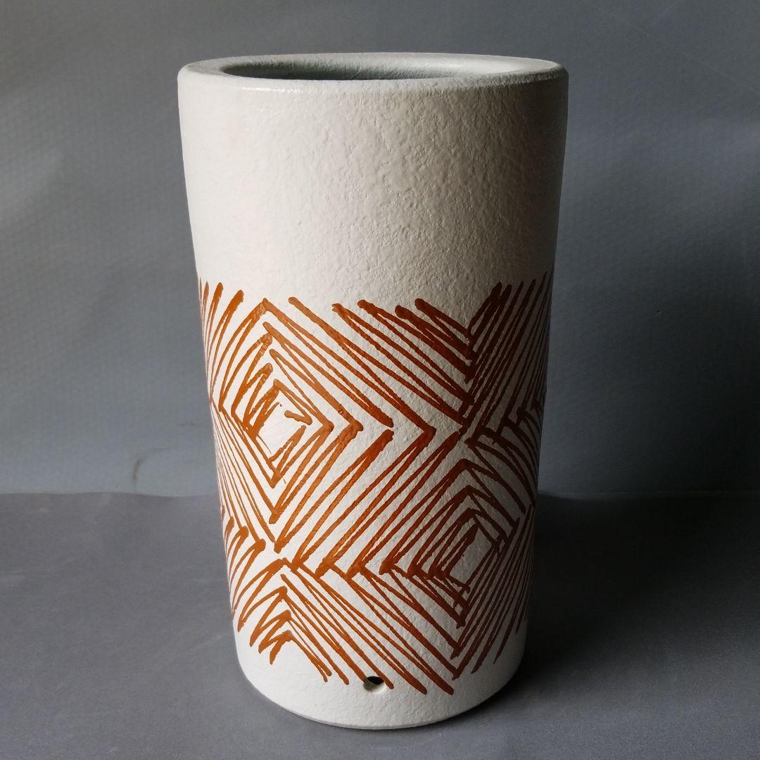 お値下げしました⤵信楽焼傘立て 線絵 高さ４５cm