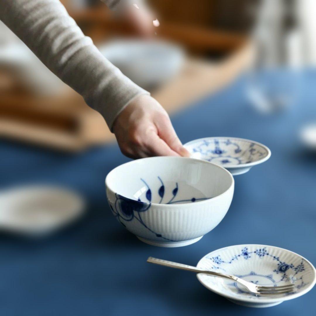 新品ロイヤルコペンハーゲン ヒストリーミックス ボウル メガ ブルーフルーテッド