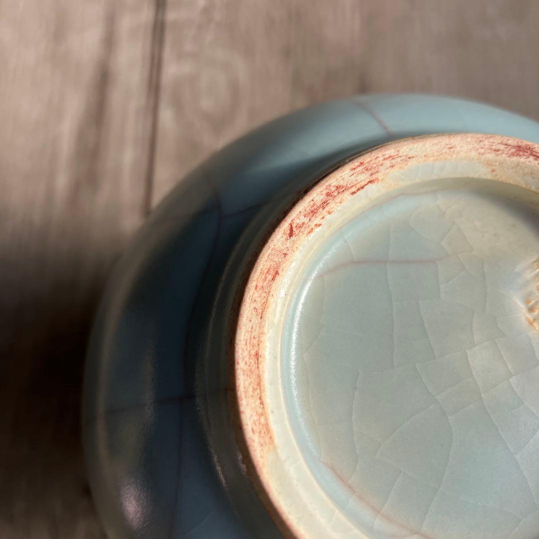 3F 【極美品】青磁 貫入 丸花入 妙心寺 推進 銘あり 桐箱入 茶道具 花瓶