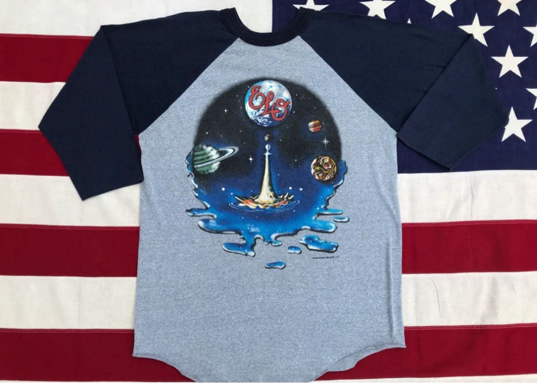 エレクトリック・ライト・オーケストラELOヴィンテージラグランスリーブ　Tシャツ