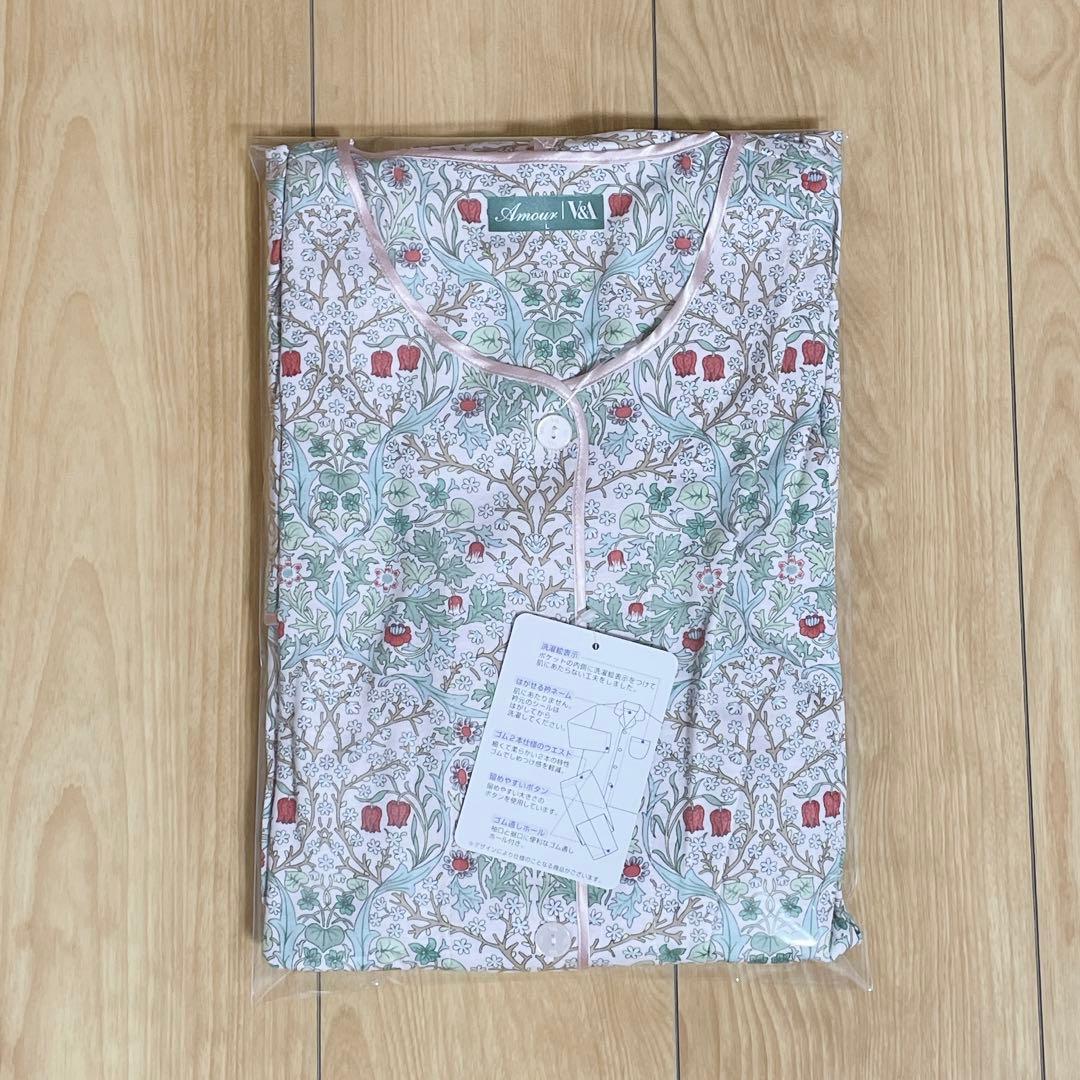 【新品タグ付き】 長袖 長ズボンAmour アムール ナイトウェア V&A L