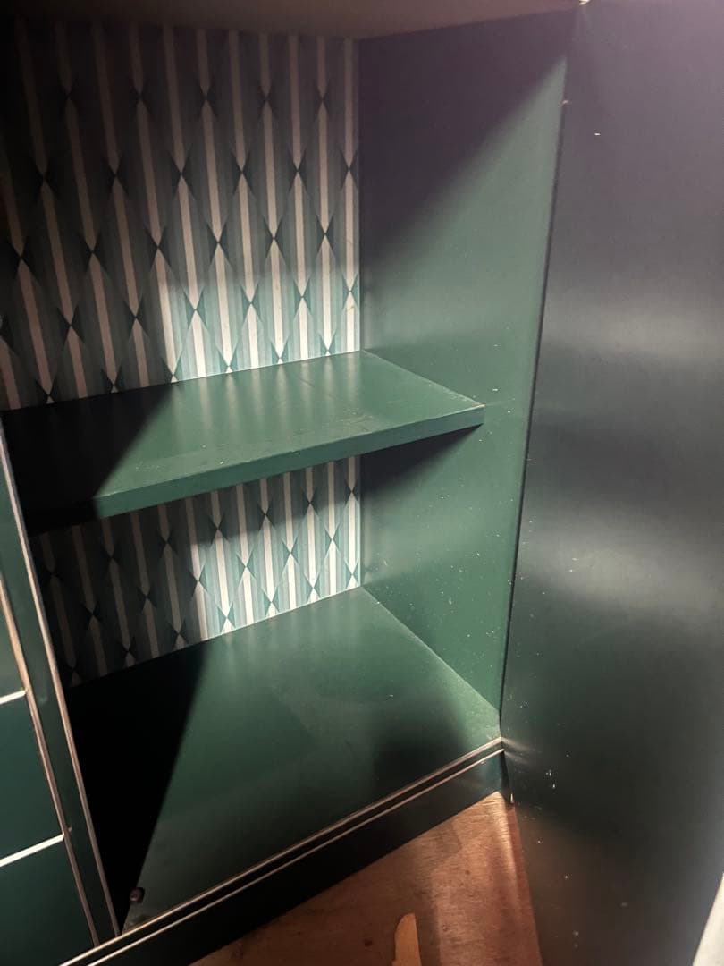 アーチ型 食器棚 レトロポップ 飾り棚 インテリア 昭和レトロ 当時物 緑