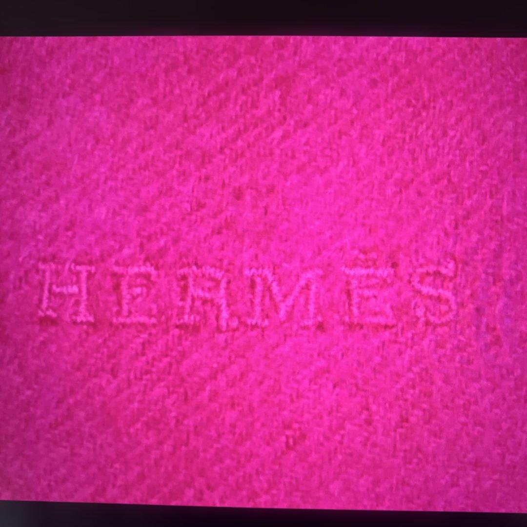 エルメス　カシミヤマフラー　抑えめ濃いピンク　 美品