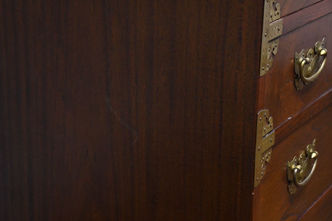 EFK20 李朝様式 5段 整理箪笥 チェスト 装飾金具 引出し 抽斗 李朝箪笥