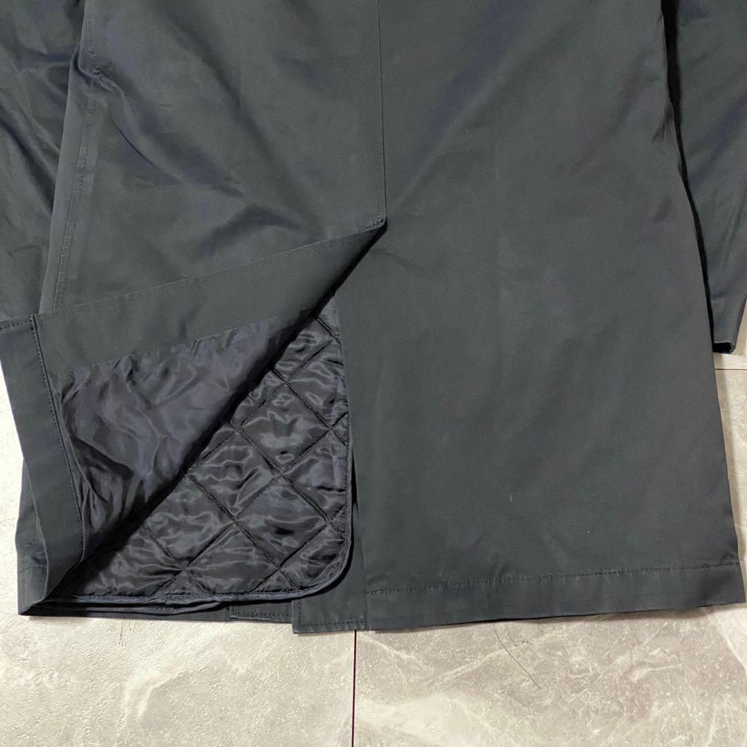 【上質素材】トゥモローランド 中綿ライナー付き トレンチコート ロング丈 紺 M