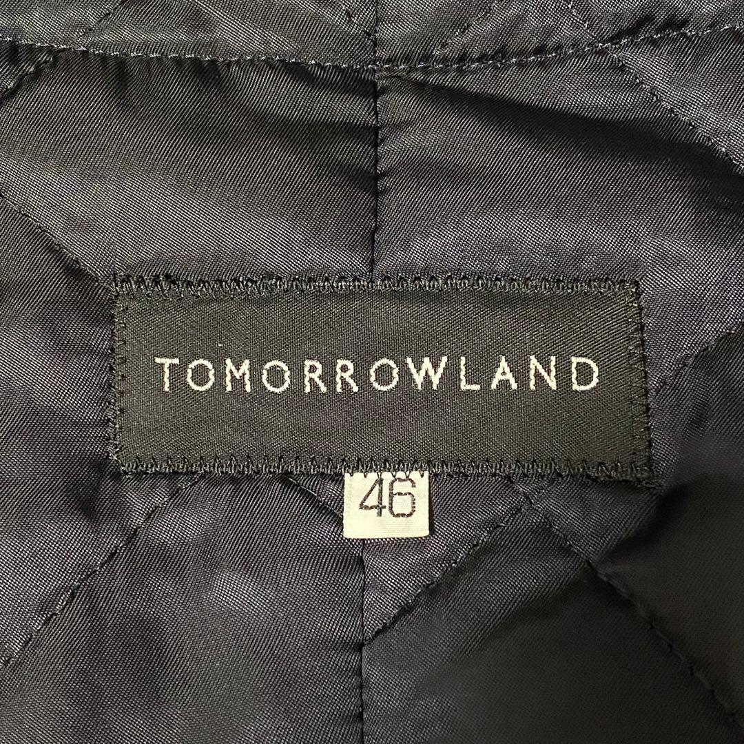 【上質素材】トゥモローランド 中綿ライナー付き トレンチコート ロング丈 紺 M