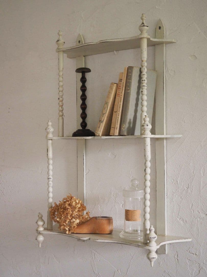 フランス　アンティーク　ウォールシェルフ　棚　ブロカント　シャビー