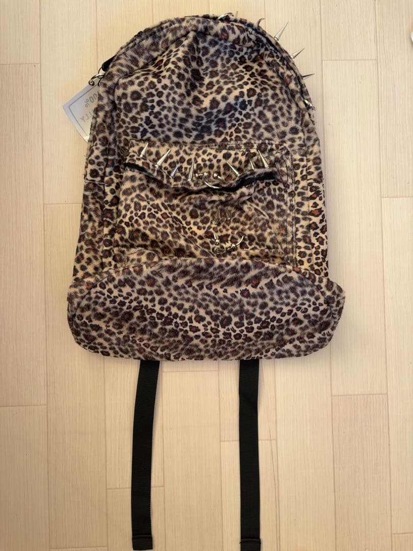 ヒョウ柄 スタッズ バックパック リュック　y2k archive 地雷系