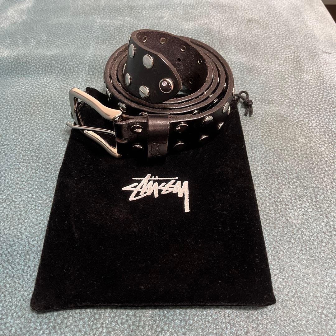 小物 Stussy 8ball studded belt black L/XL