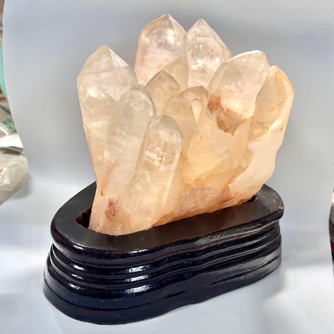 ヒマラヤ　マニカラン　水晶クラスター　希少　レア　ファントム　ピンクマニカラン