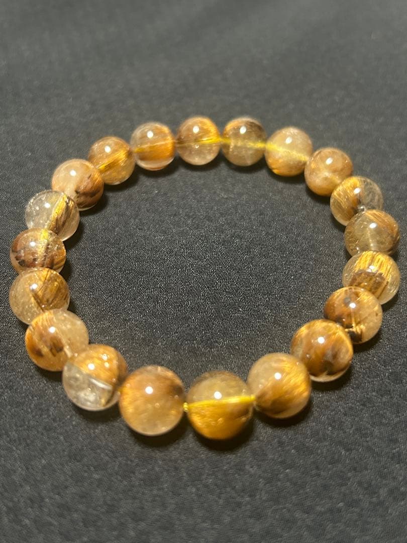 天然色タイガータイチンルチルクォーツ10mmブレスレット