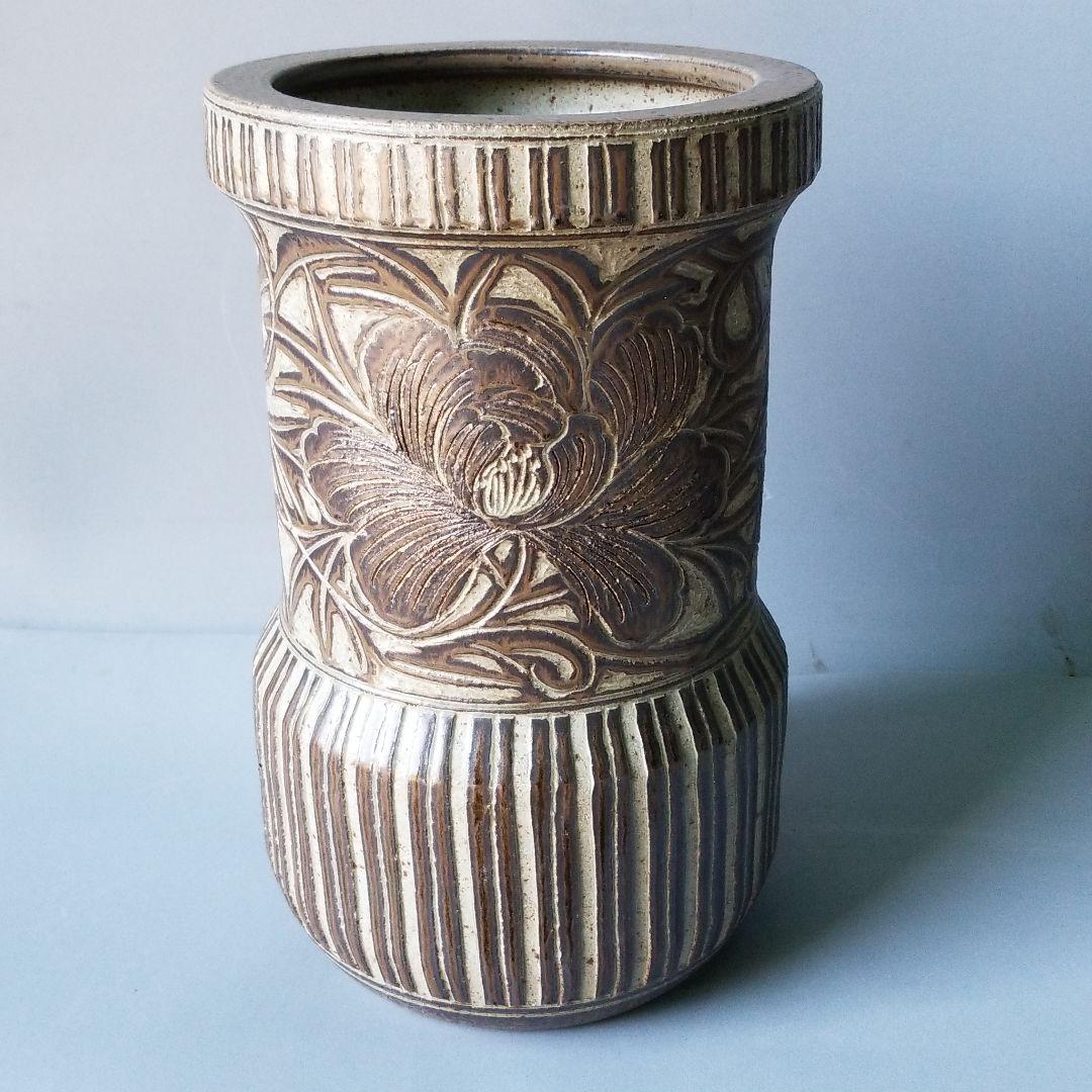 お値下げしました⤵信楽焼傘立て  芙蓉 高さ４６cm