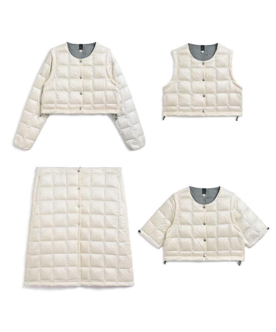 未使用 TAION EXTRA ボレロ＋ロングパーツ ダウンセット オフホワイト