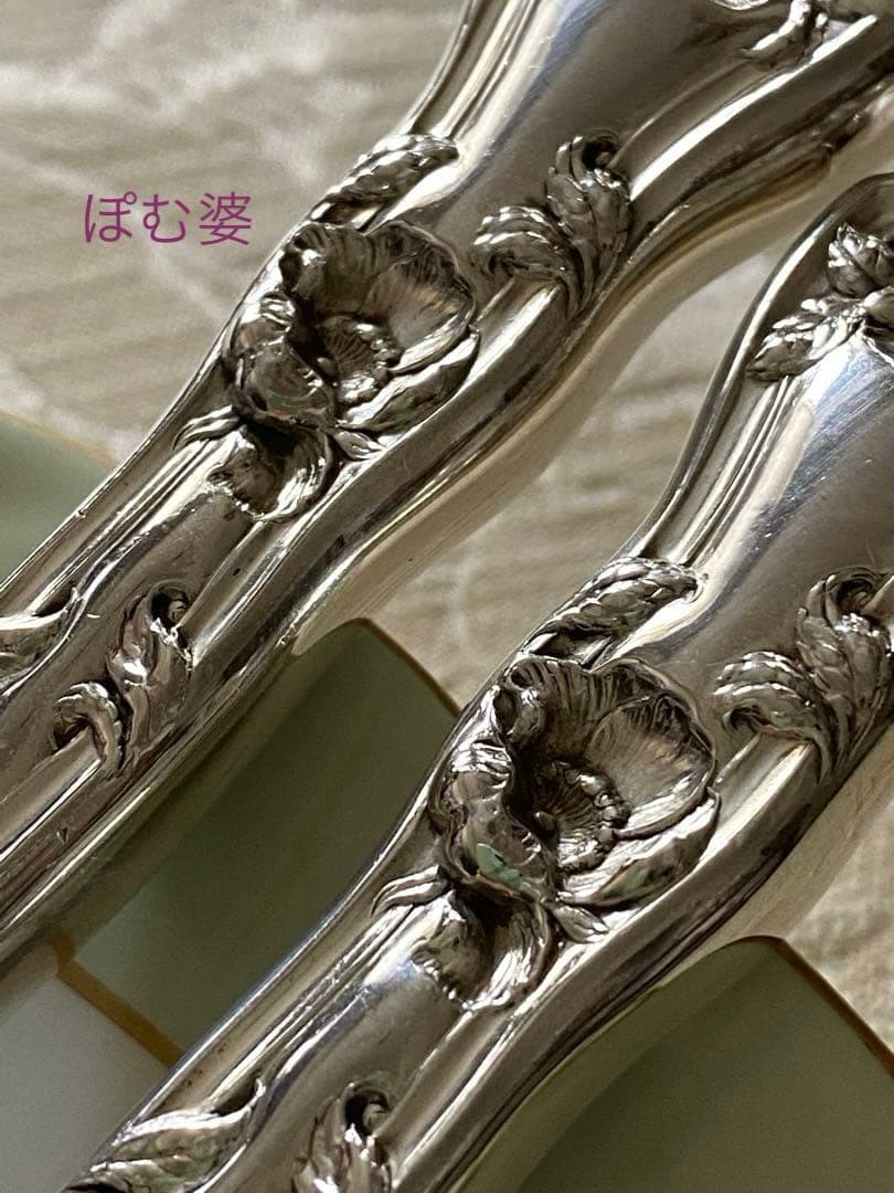 【リード＆バートン】純銀 スターリング／ナイフ＆フォーク ２組／Intaglio