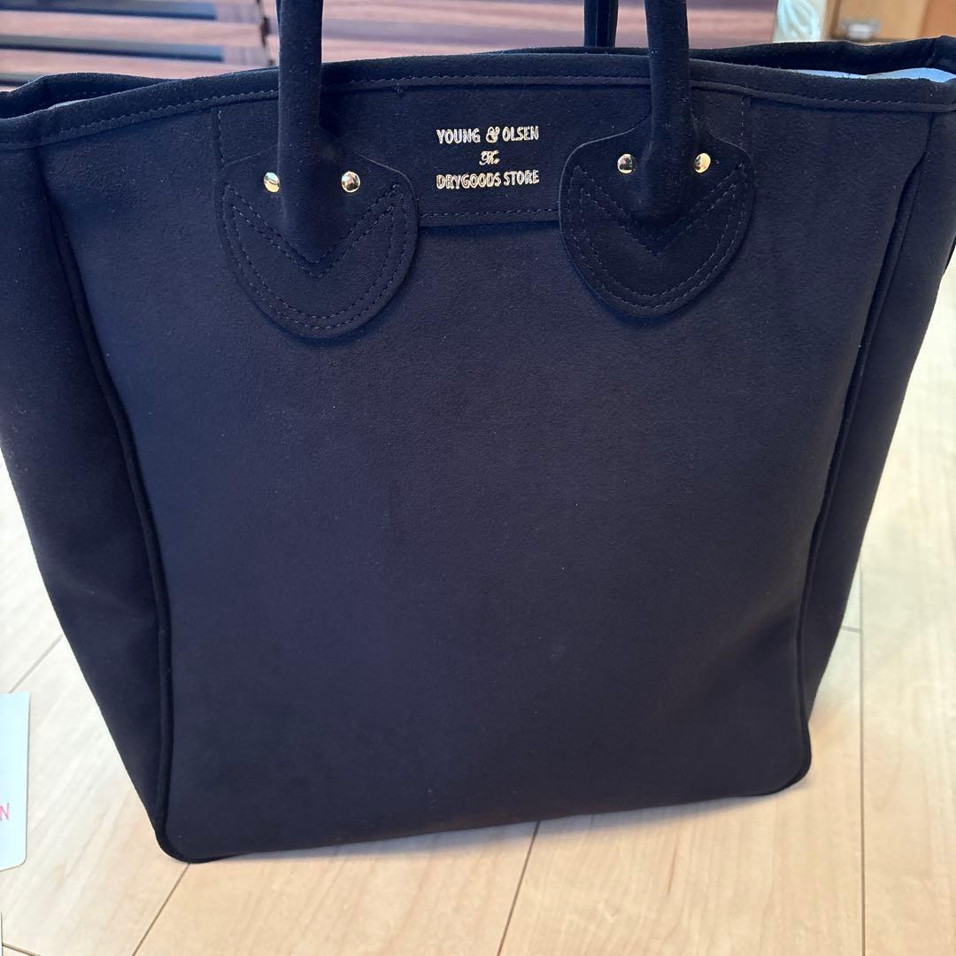 YOUNG&OLSEN トートバック　ブラック　スエード