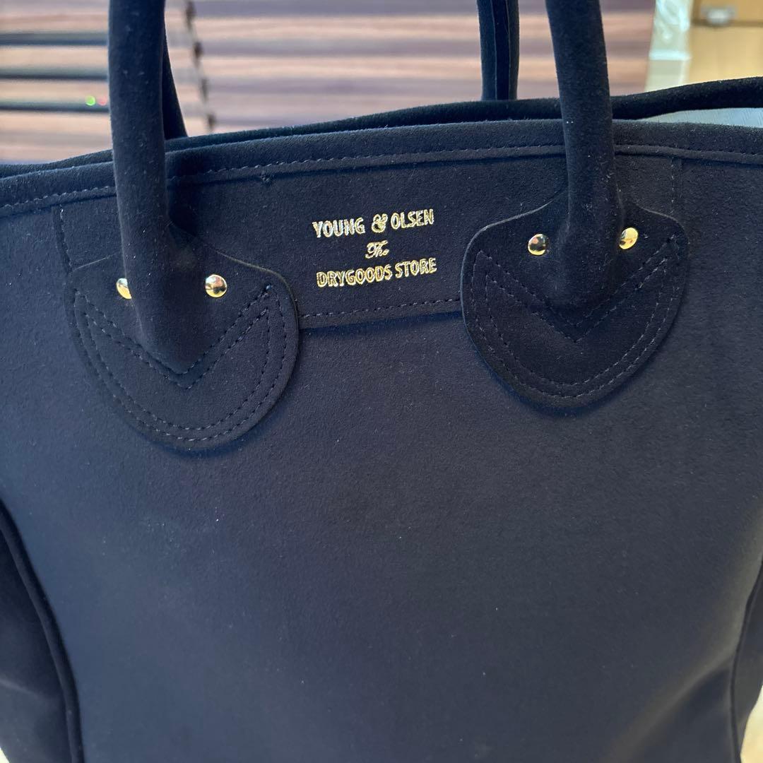 YOUNG&OLSEN トートバック　ブラック　スエード