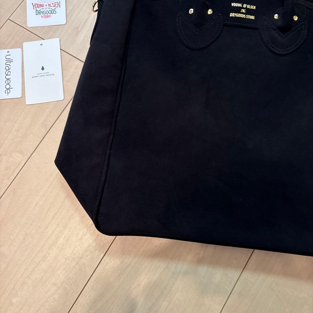 YOUNG&OLSEN トートバック　ブラック　スエード