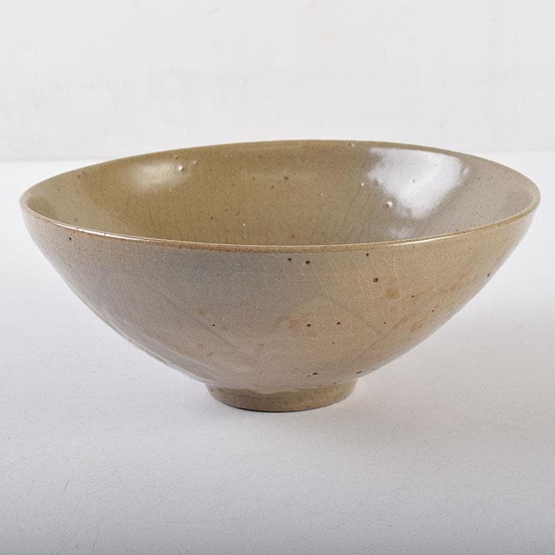 中国　龍泉窯　青磁　陽刻　蓮弁文碗　時代箱付　M　R8641