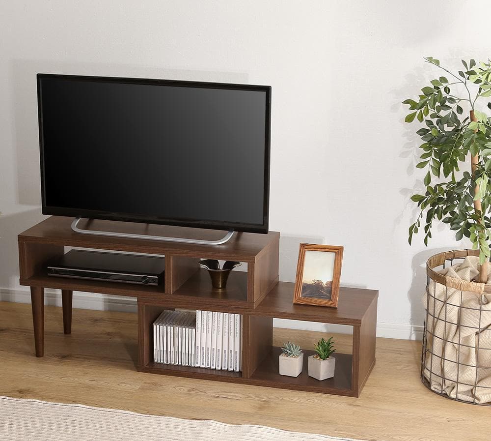 新品 送料込 コンパクト伸縮テレビ台 スリム設計 収納 テレビボード 木目調br