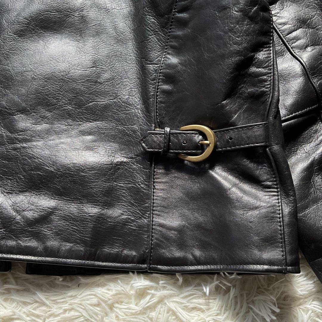 美品✨VANSON エンフィールド　レザージャケット　シングルライダース　46