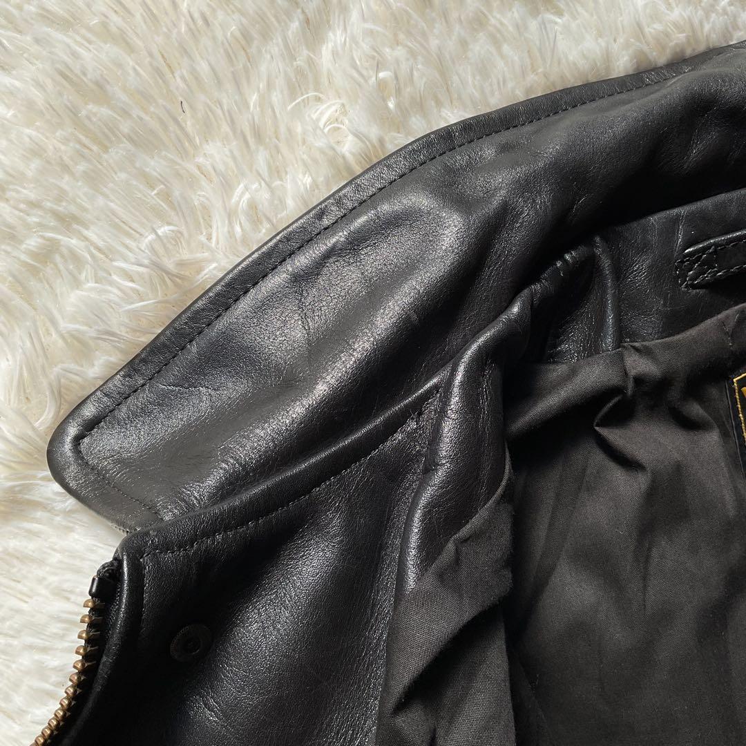 美品✨VANSON エンフィールド　レザージャケット　シングルライダース　46