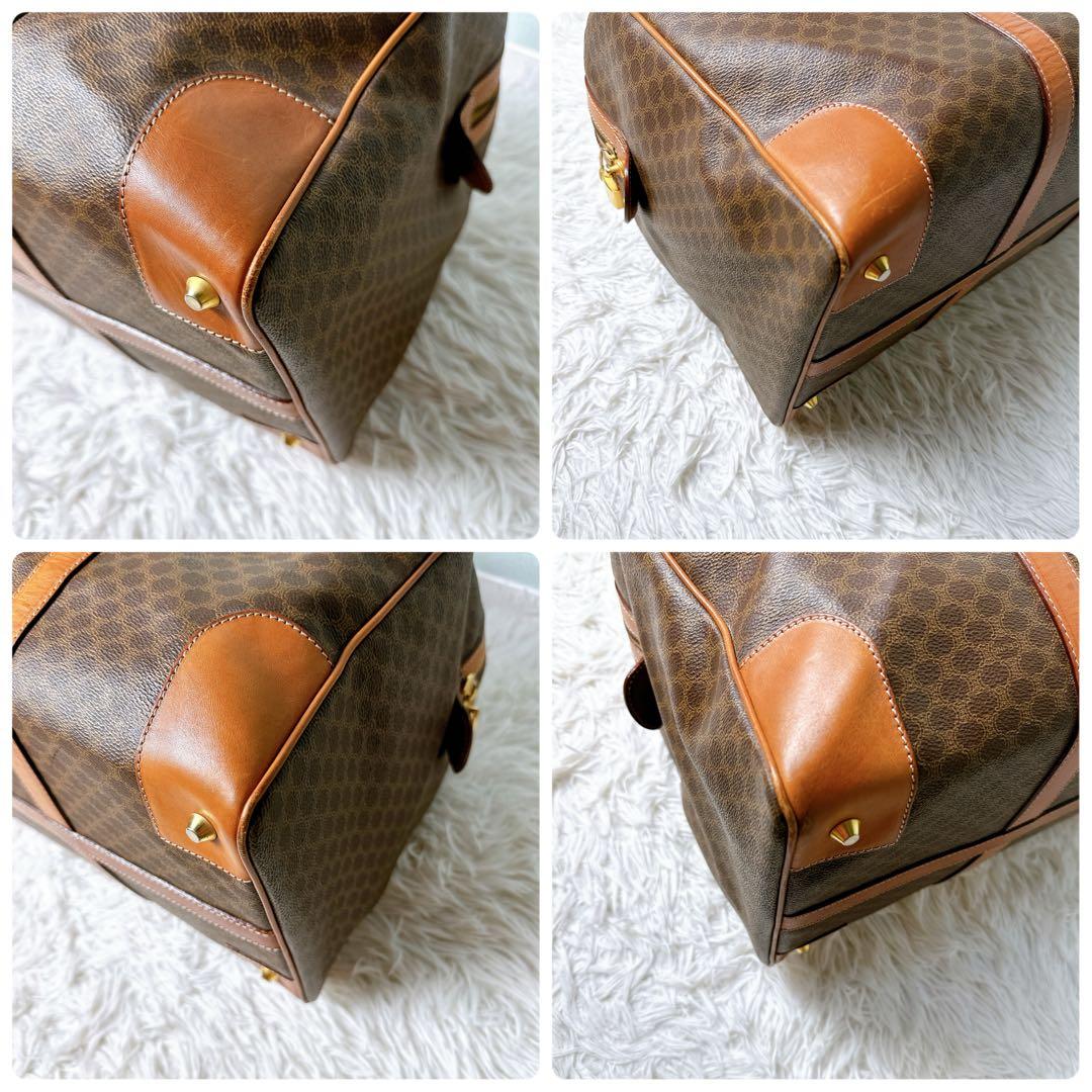 美品✨セリーヌ ボストンバック 大大容量 マカダム柄 トリオンフ 底鋲 鍵付