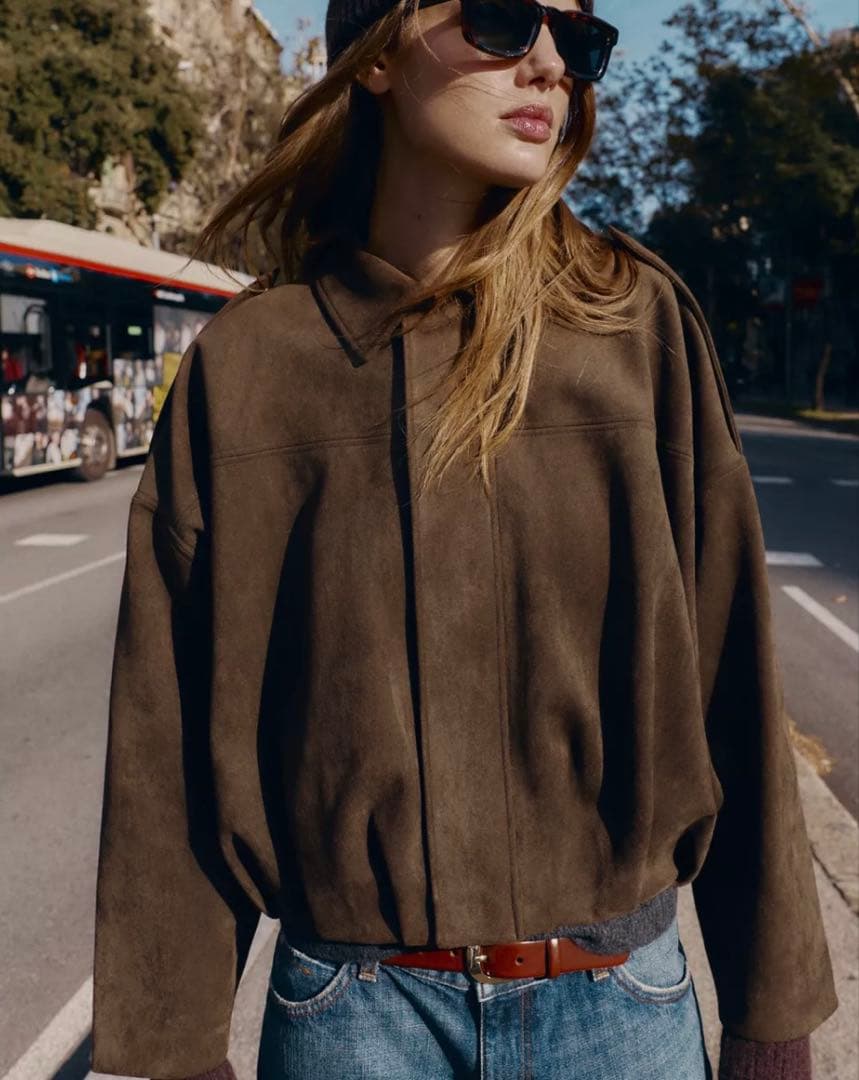 zara スエード調ボンバージャケット