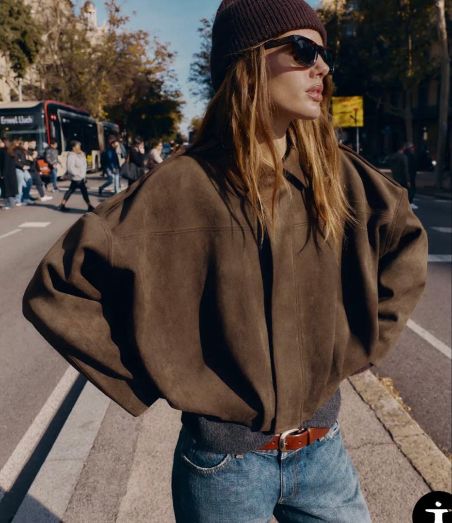 zara スエード調ボンバージャケット