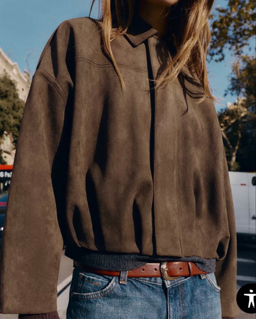 zara スエード調ボンバージャケット