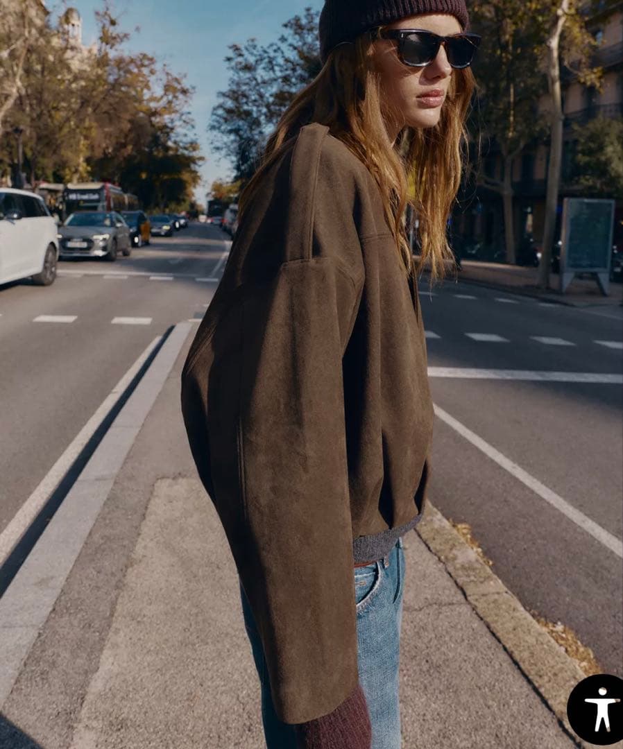 zara スエード調ボンバージャケット