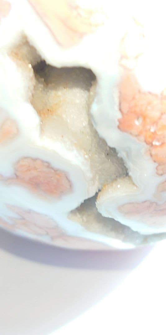 【激レア✿1点物】ピンクアゲート(桜瑪瑙)のジオード入りスカル