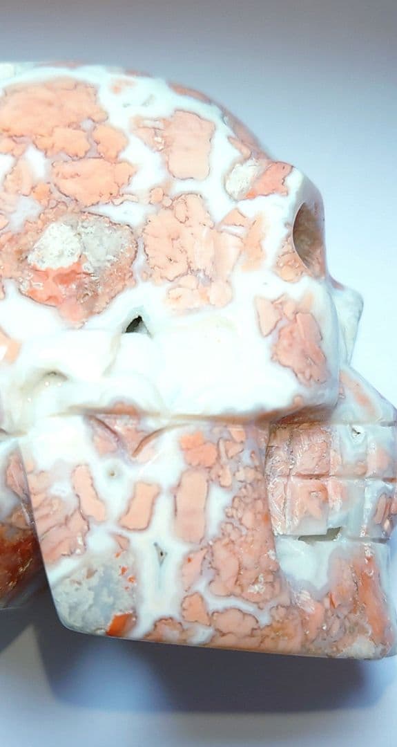 【激レア✿1点物】ピンクアゲート(桜瑪瑙)のジオード入りスカル