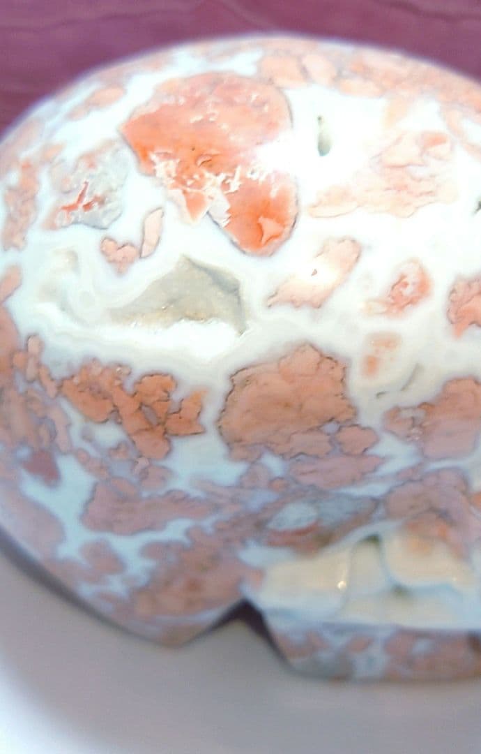 【激レア✿1点物】ピンクアゲート(桜瑪瑙)のジオード入りスカル