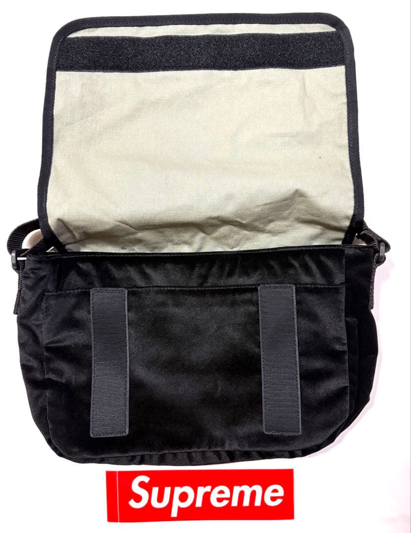 Supreme Velvet Small Messenger Bag 新品 黒